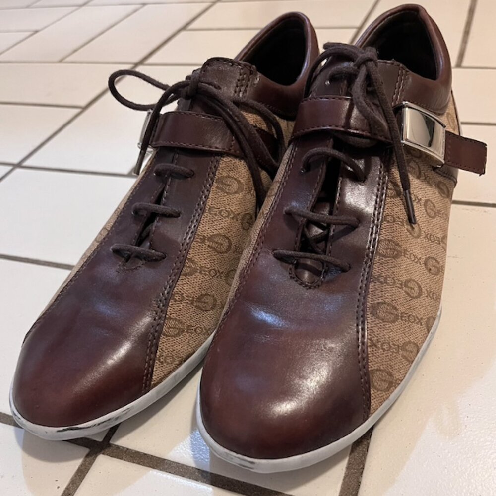 Geox -  Leather & Canvas Women's Shoes
